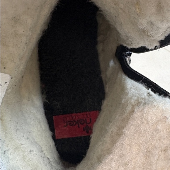 Rieker “79688 Fee” Black Faux Leather Ankle Boots with Knit Cuff & Zip Closure - Picture 7 of 9